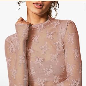 Pink Lace Long Sleeve Top
